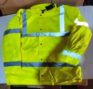 10 x Vizwear Hi Viz yellow Parka jackets in size XXXL (3XL) new in original packaging