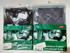 10 x Kansas workwear polo shirts in size small contains 5 x black and 5 x grey new in original packa