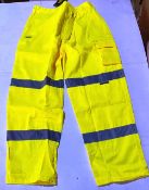 10. x Vizwear HI Viz yellow polycotton trousers in size 2XL new in original packaging