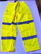 10. x Vizwear HI Viz yellow polycotton trousers in size 2XL new in original packaging