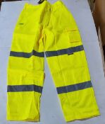 10. x Vizwear HI Viz yellow polycotton trousers in size 2XL new in original packaging