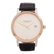 Montblanc Star 112145 Men Stainless Steel & Rose Gold Classique Watch