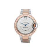 Cartier Ballon Bleu 33 WE902077 or 3753 Ladies Stainless Steel & Rose Gold Diamond Watch