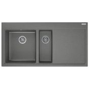 (FR43) Franke, Mythos MTG 651-100, Fragranite, 1.5 Bowl, Inset, Stone Grey, Inset, Right Draine...
