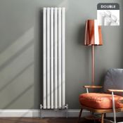 NEW & BOXED 1600x360mm Gloss White Double Oval Tube Vertical Radiator. RRP £447.99. Made from ...