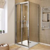 NEW & BOXED Twyfords 760x760mm - 8mm - Elements EasyClean Bi Fold Door Shower Enclosure.RRP £4...
