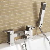 NEW & BOXED Chrome Bath Filler Mixer Tap Hand Held Shower Head Handset Set TB3085. Chrome plate...