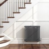 Brand New 600x600mm Anthracite Double Panel Horizontal Colosseum Traditional Radiator.RRP £469.99.Cr