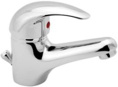 NEW (EX65) EIDER LEVO MONO BASIN MIXER TAP WITH POP UP WASTE LEBASC CHROME LEVER.