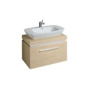 (EX164) Keramag Gerbit 600mm Oak White Vanity Unit.RRP £1,185.99.Comes complete with basin. T...