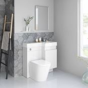 NEW & BOXED 906mm Olympia Gloss White Drawer Vanity Unit - Lyon Pan, Right Hand. Basin, Unit an...