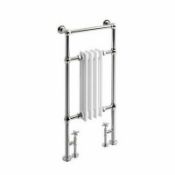 NEW & BOXED 952x479mm Traditional White Slim Towel Rail Radiator - Cambridge. RT31.RRP £469.99...
