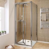 NEW & BOXED Twyfords 700x700mm - 8mm - Elements EasyClean Bi Fold Door Shower Enclosure.RR...