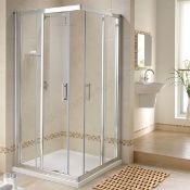 NEW Twyford GEO6 900x900mm Sliding (2 Door) Corner Entry Enclosure; 6MM Glass. RRP £739.99. G...