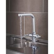 NEW (LL103) Heritage Dolce Dual Lever Mono Mixer Tap Chrome. _ Turn Deck-Mounted with Swivel S...