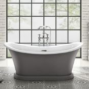 1700mm York Grey Bathtub. RRP £3,499. BR300GREY. Victorian inspired bath Stunning Matte Earl G...