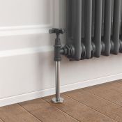 (D1049) Anthracite Standard Connection Angled Radiator Valves 15mm Contemporary anthracite fini...