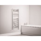 NEW (Tt20) 1100X450Mm Curved Towel Radiator 1100 X 450Mm Chrome. Curved Chrome-Plated Steel Con...