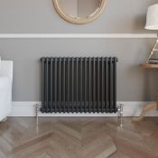 NEW & BOXED 600x828mm Anthracite Double Panel Horizontal Colosseum Traditional Radiator. RRP £...