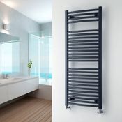 NEW (M156) 1200x500mm 22mm Curved Towel Warmer Anthracite. RRP £195.99.22mm Curved Towel Warme...
