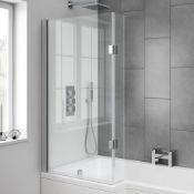 NEW (C204) 800-820mm Square Hinged Bath Screen. RRP £129.99.Square hinged bath screen has bee...