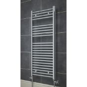NEW (D170) 1100x600mm FLAT CHROME TOWEL RADIATOR 1100 X 600MM. Flat Tubular Chrome-Plated Cons...