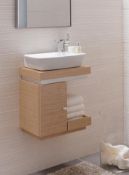 Keramag Silk Oak Hand rinse Basin Vanity Unit with Storage. RRP £1,099.99.816440 .Comes comple...