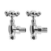 NEW (NV1014) 15mm Standard Connection Angled Chrome Radiator Valve Solid brass construct Angled...