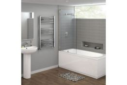 NEW & BOXED 1200x500mm - 20mm Tubes - RRP £219.99.Chrome Curved Rail Ladder Towel Radiator.Our...