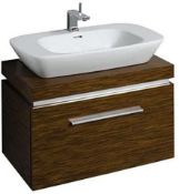NEW (TL31) Keramag 800mm Silk Walnut Vanity unit.RRP £818.99.Comes complete with basin. The S...