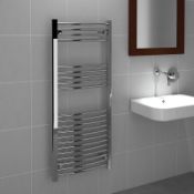 NEW (E176) 1200x500mm Chrome Curved Ladder Towel Radiator 1200 x 500mm