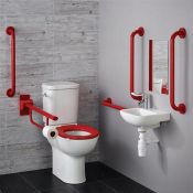 Armitage Shanks Contour 21+ Doc M Close Coupled Right Hand Toilet Pack - Red. RRP £1,189.20.
