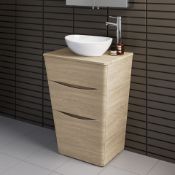 NEW 600mm Austin II Light Oak Effect Countertop Basin Drawer Unit - Floor Standing. RRP £849....