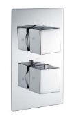 NEW (H157) Square Dual Concealed Control Shower Valve -Chrome. RRP £349.99. Style - Modern Co...