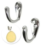10 X SINGLE CHROME DOOR HOOKS
