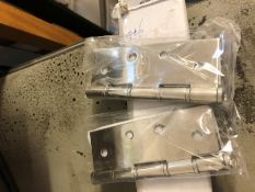 5 PAIRS 102X 76 X 2MM POLISHED STAINLESS STEEL HINGES
