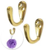 10 X SINGLE BRASS COAT HOOKS