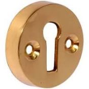 25X BRASS VICTORIAN ESCUTCHEON OPEN BRASS INC. SCREWS