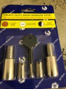 3X HEAVY DUTY SASH WINDOW STOPS BRASS