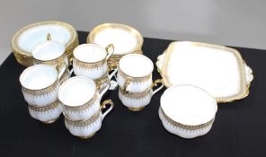 Royal Albert White & Gold Crown China Tea Service