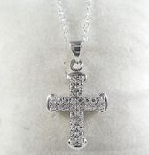 Silver croos and silver chain