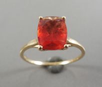 10 K Gold Ring With Red Spinel