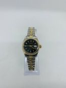 Rolex lady datejust Watch 6917 26mm oyster perpetual Yellow Gold with black dial