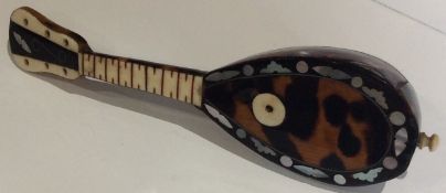 Antique Tortoiseshell and mother of pearl miniature Mandolin