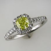 GIA Certified Intense Yellow Diamond Ring