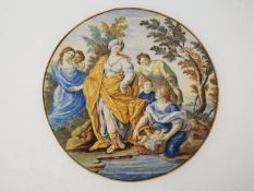 Castelli round Majolica plaque 18th Century