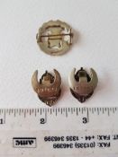 3 Silver Territorial Army Cap Badges