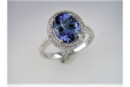 A Restored Tanzanite and Diamond Ring