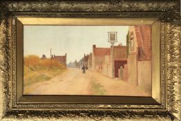 J TURNER Street Scene, signed watercolour.