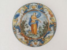 Castelli Majolica Plate 18th Century - Liborio Grue Workshop